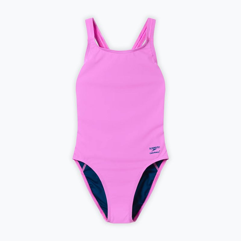 Damen-Einteiler Badeanzug Speedo Solid Leaderback orchid shine