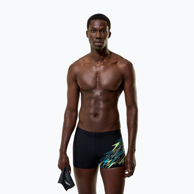 Herren-Badeboxershorts Speedo Medley Logo Aquashort anthracite/hyper teal 3