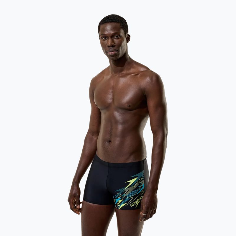 Herren-Badeboxershorts Speedo Medley Logo Aquashort anthracite/hyper teal 5