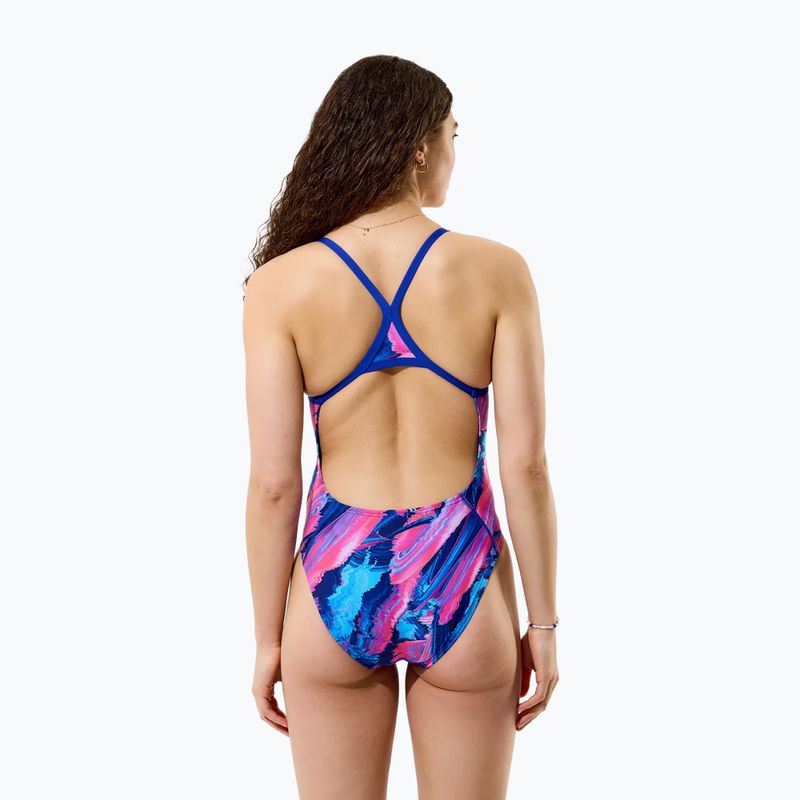 Damen-Einteiler Badeanzug Speedo FL Printed Turnback brushy glitch/hope 2