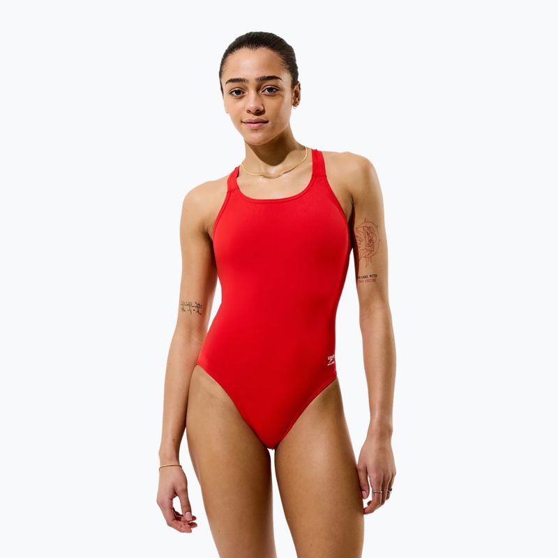Damen-Einteiler Badeanzug Speedo Solid Endurancex Leaderback team red 3