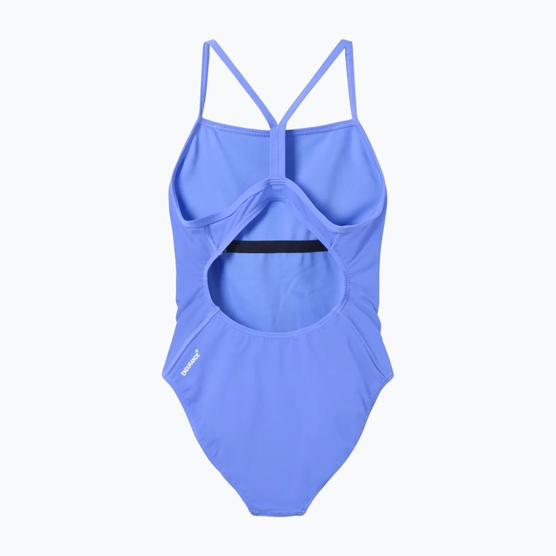 Damen-Einteiliger Badeanzug Speedo Endurance+ Logo Thin Strap Mondlicht Lavendel 2
