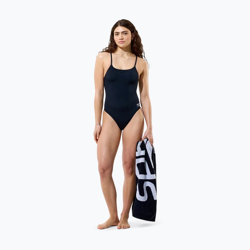 Damen-Einteiler Badeanzug Speedo Solid Endurancex Strappy Back team black 4