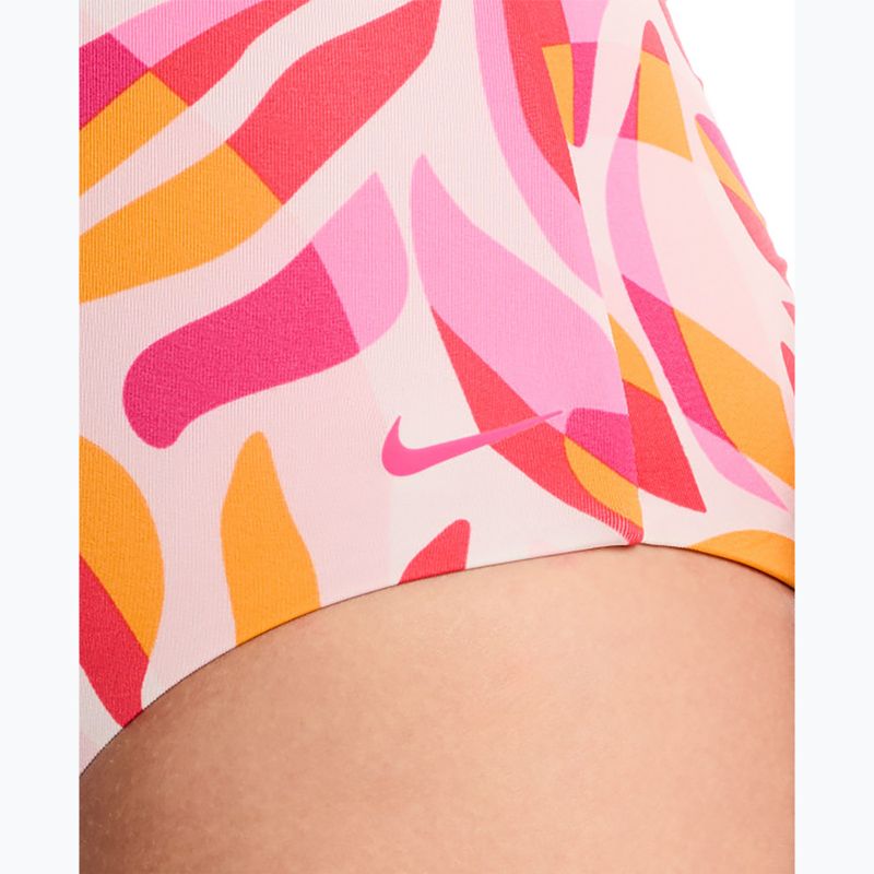 Damen-Einteiler Badeanzug Nike V-Neck desert pink 5