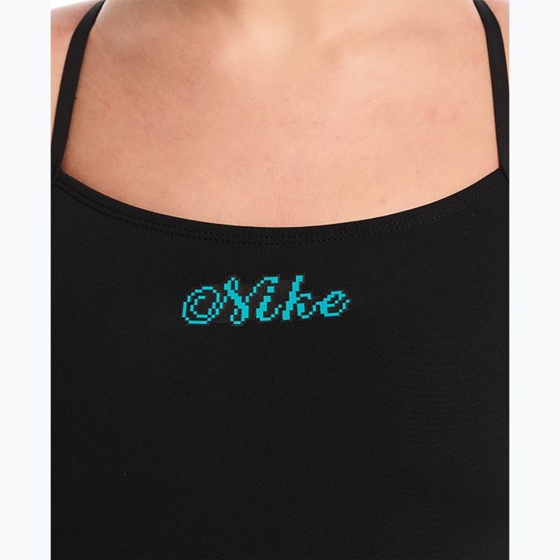 Damen-Einteiler Badeanzug Nike Hydrastrong Logo Gra jet black 4