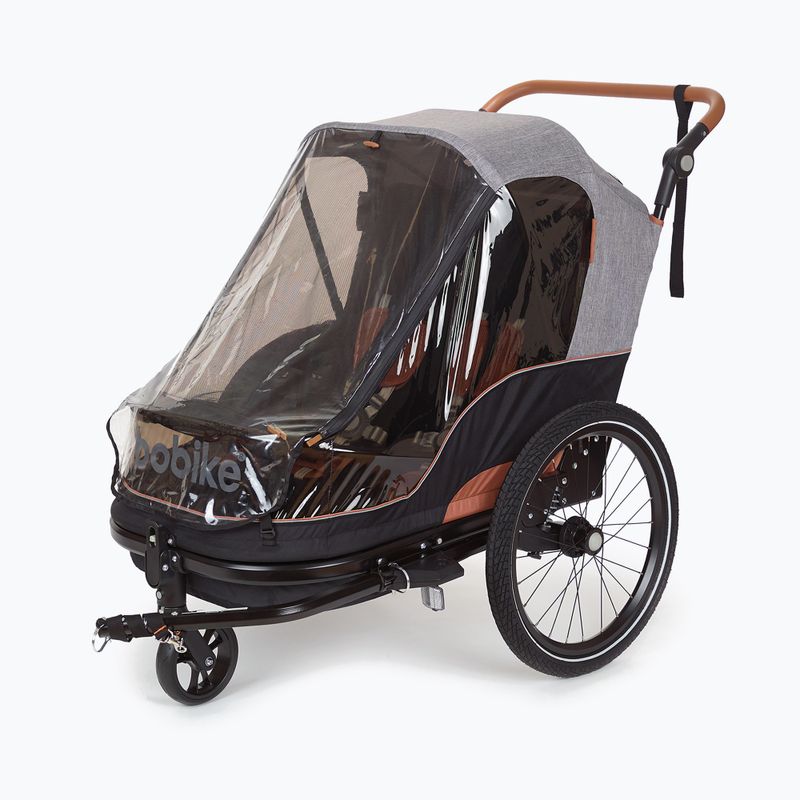 Fahrradanhänger für zwei Personen bobike Moobe grau-schwarz 8616000001