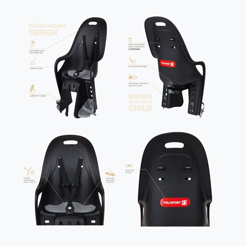 Fahrradsitz Polisport Koari Mik HD black/grey 6