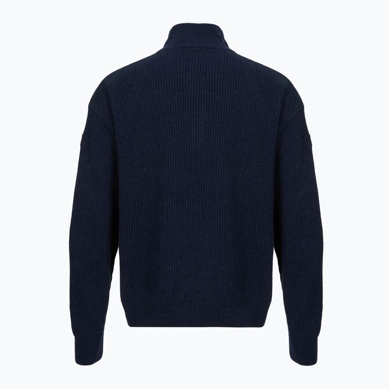 Herrenpullover Dovre Ribbed Knit Half Zip navy 2
