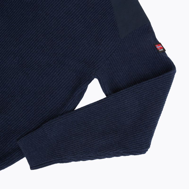 Herrenpullover Dovre Ribbed Knit Half Zip navy 4