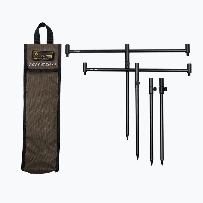 Buzz Bars mit Stützen Prologic Avenger Buzz Bar Kit & Carrycase 3 Rod schwarz 65023