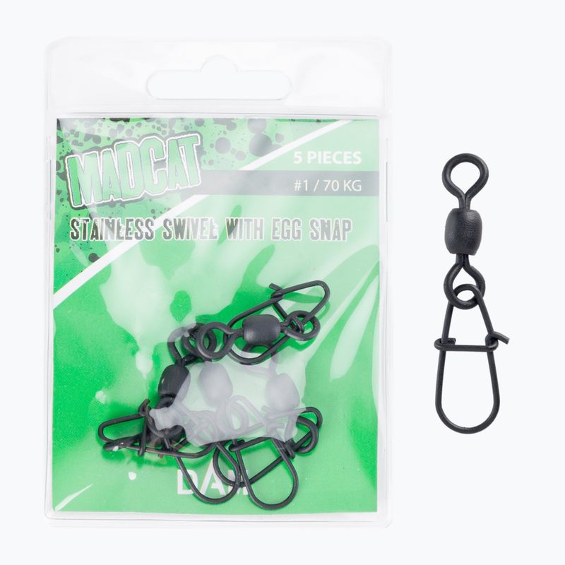 MADCAT Stainles Ball Bearing Swivels Catfish Egg Snap schwarz 70913