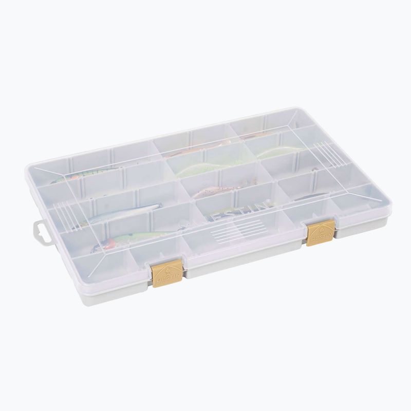 Westin W3 Tackle Box 35,5 x 22,5 x 3,5 cm grau/klar