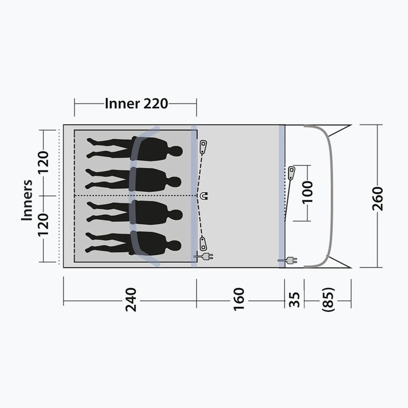 Outwell Monterey 4 Air blau 4-Personen-Campingzelt 7