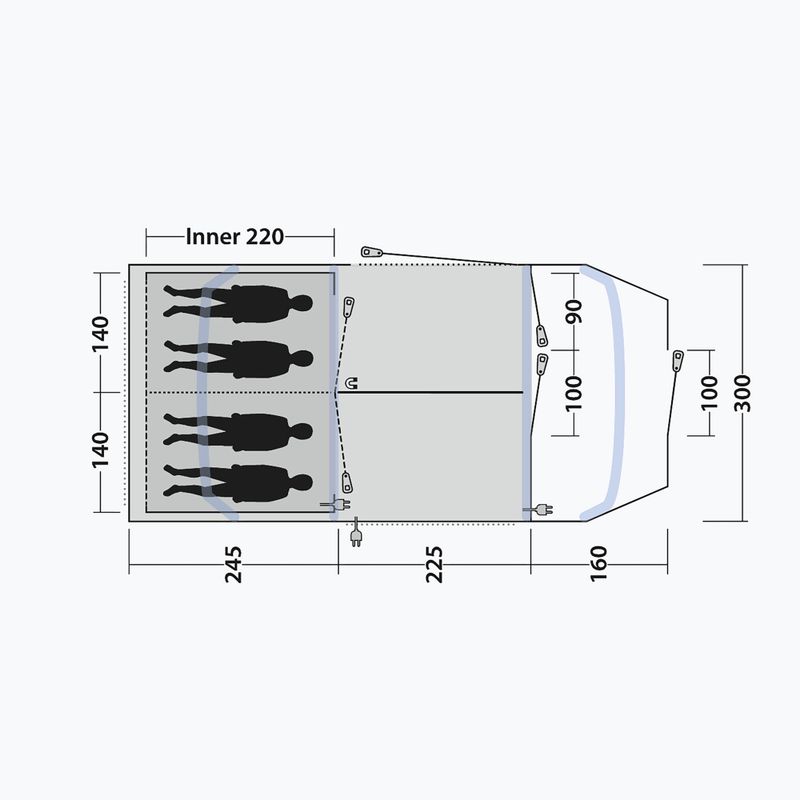 4-Personen-Campingzelt Outwell Sacramento 4 Air blue 10