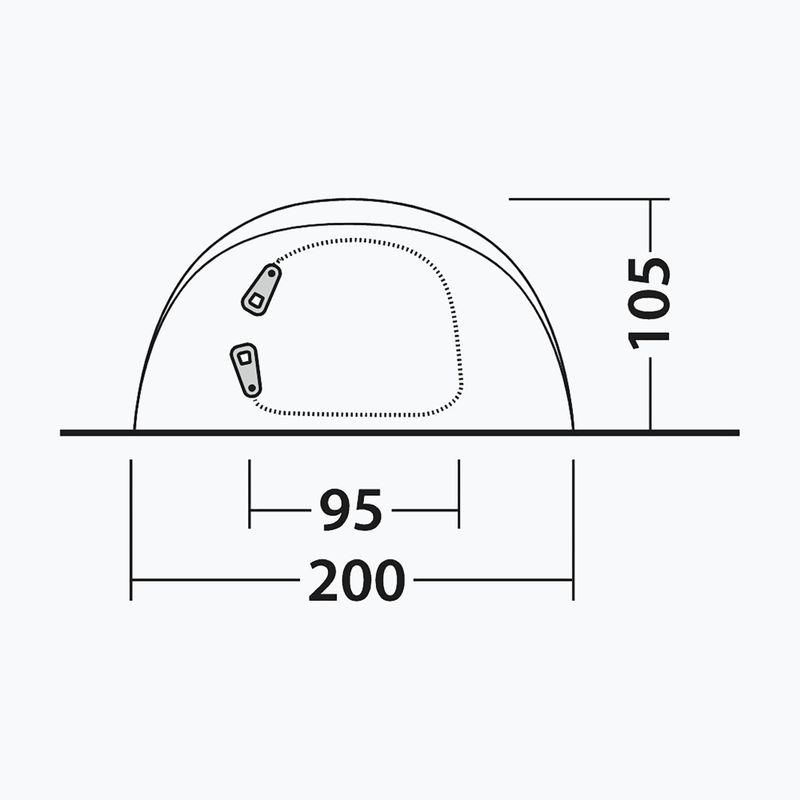 3‑Personen Campingzelt Outwell Nexion 3 Ocean green/gray 10