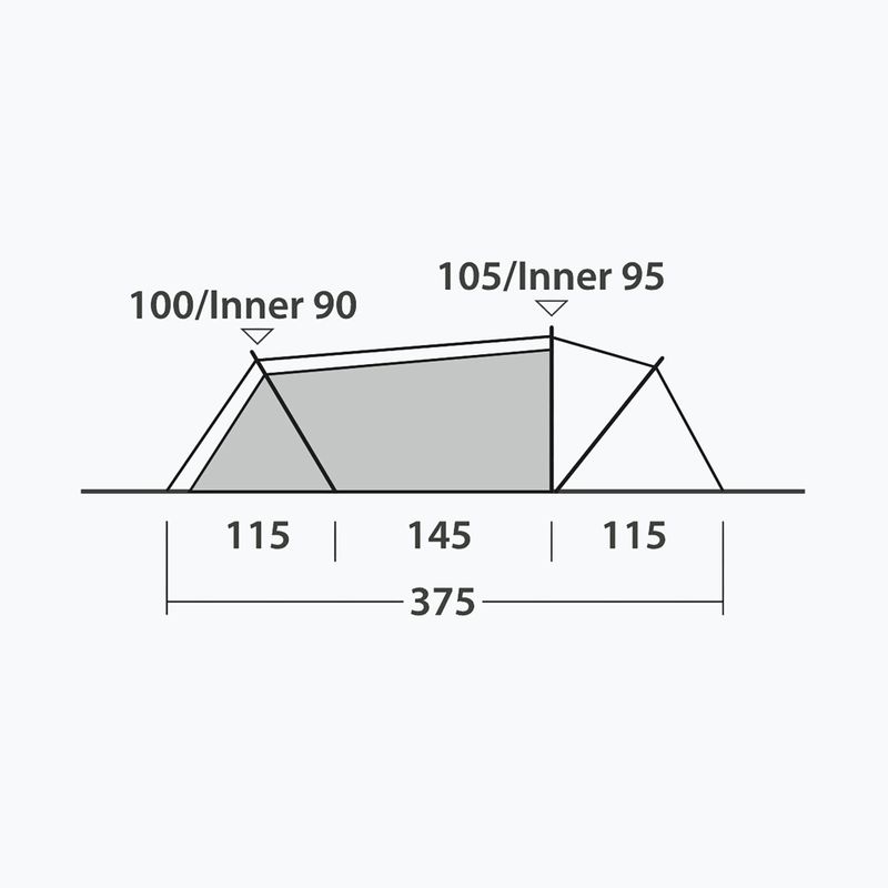 3‑Personen Campingzelt Outwell Nexion 3 Ocean green/gray 11