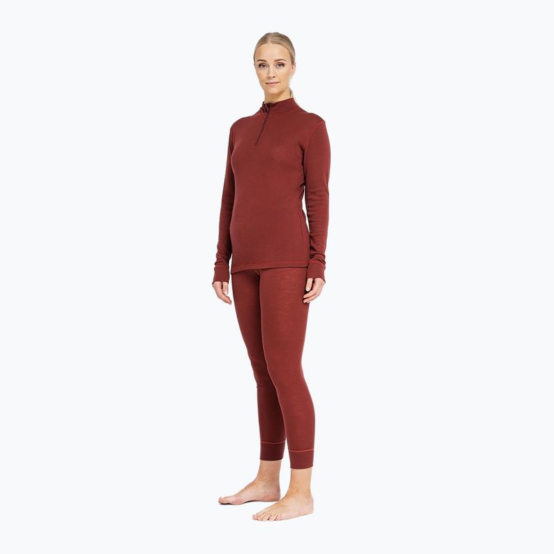 Damen-Funktionssweatshirt Dovre Wool Zip burgundy 2