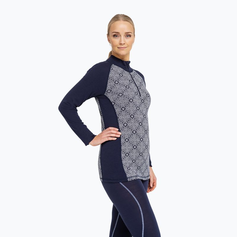 Damen-Funktionssweatshirt Dovre Wool Organic Half Zip navy 3