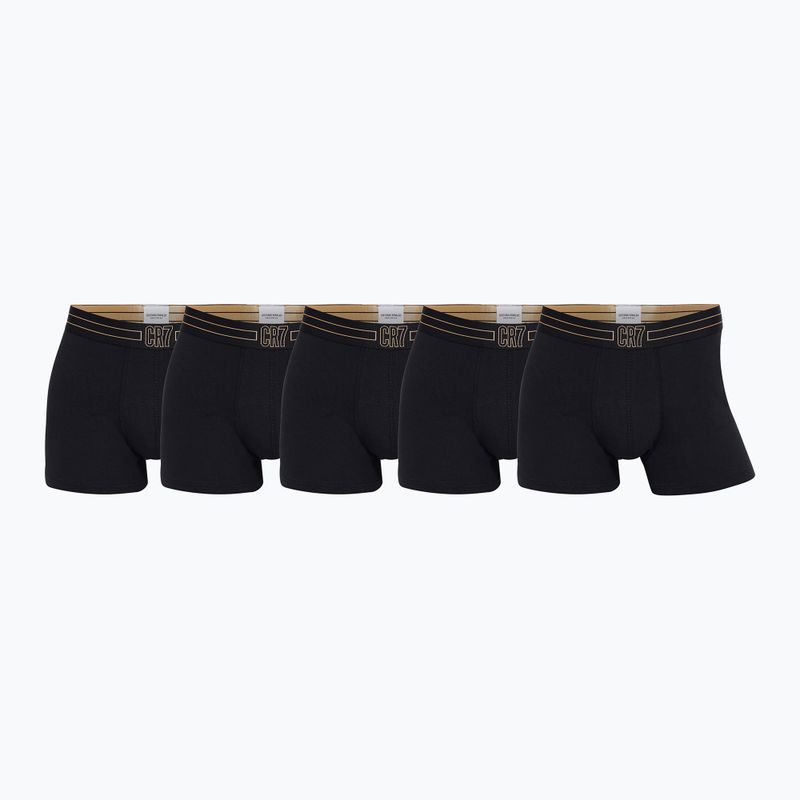 Herren CR7 Basic Trunk Boxershorts 5 Paar schwarz/gold 5