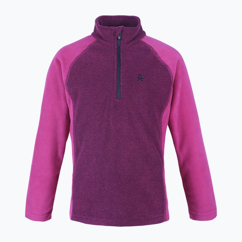 Kinder Ski-Sweatshirt Color Kids Fleece Pulli Striped violett-rosa 74769