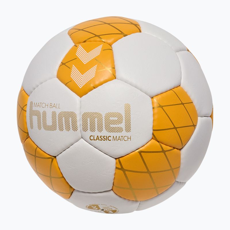 Handballball Hummel Classic Match HB off white/orange/gold size 3 2