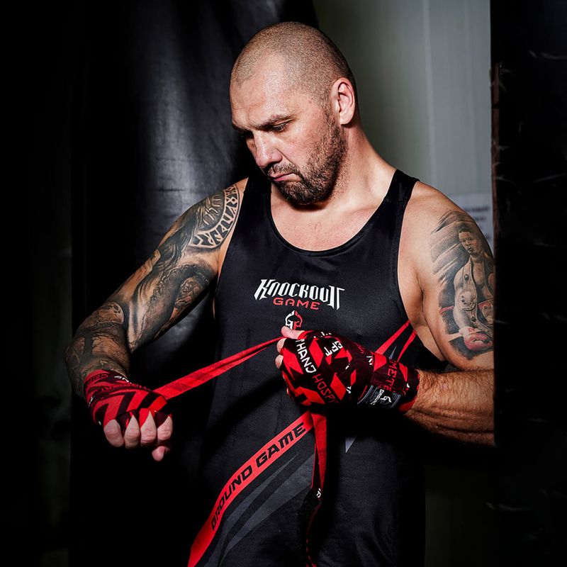 Ground Game 'Hellfire' rote Boxbandagen HANDWRHELL 6