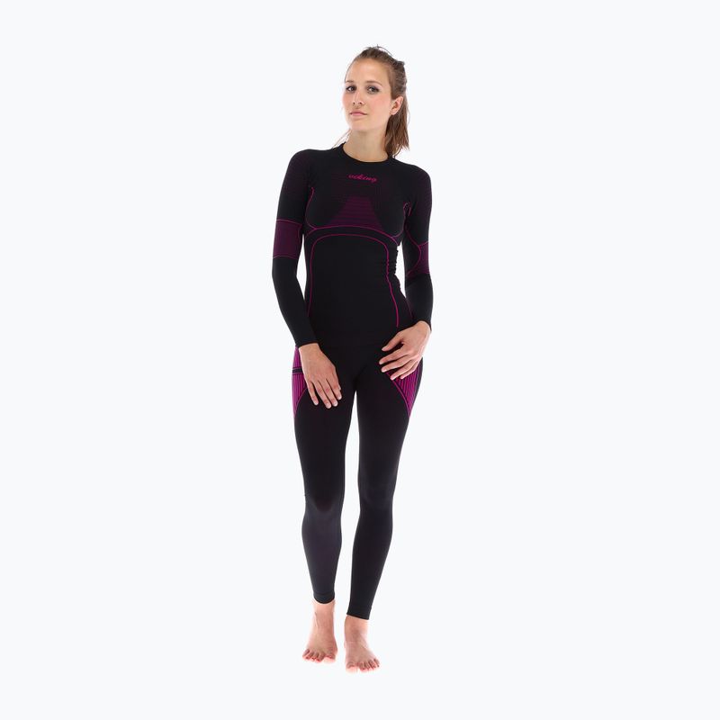Damen Thermo-T-Shirt Viking Etna schwarz/rosa 500/21/3091