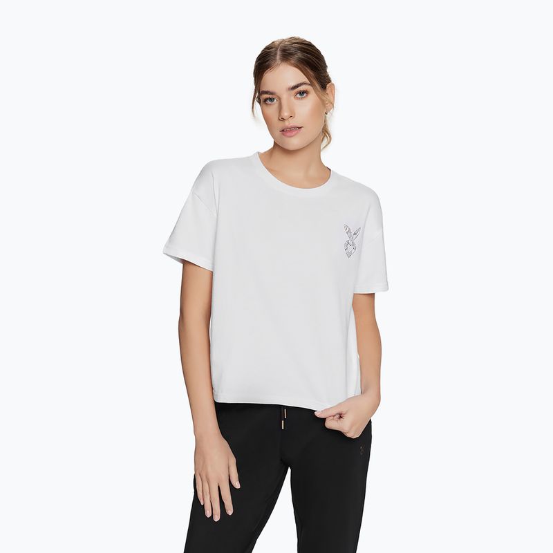 Damen Trainingsshirt Cardio Bunny Helles Weiß