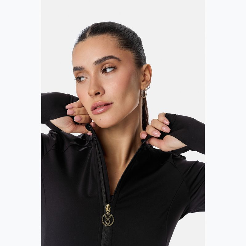 Damen-Trainingssweatshirt Cardio Bunny Zipper Blouse black 6