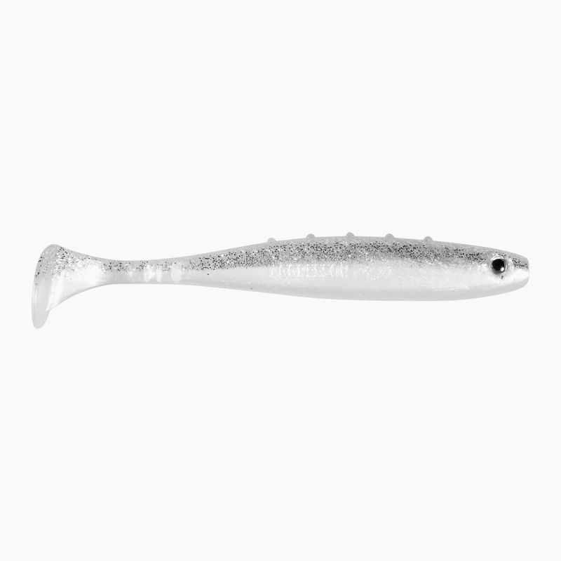 Dragon V-Lures Aggressor Pro 3 Stück Silber Glitter Gummiköder CHE-AG40D-01-910