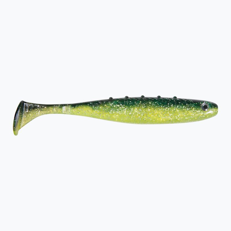 Dragon V-Lures Aggressor Pro 3 Stück chartreuse schwarz-silber glitter Gummiköder CHE-AG40D-30-101
