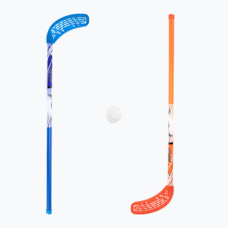 Unibros Hiko Floorball Set 10 Stöcke + 5 Bälle rot/blau 01814