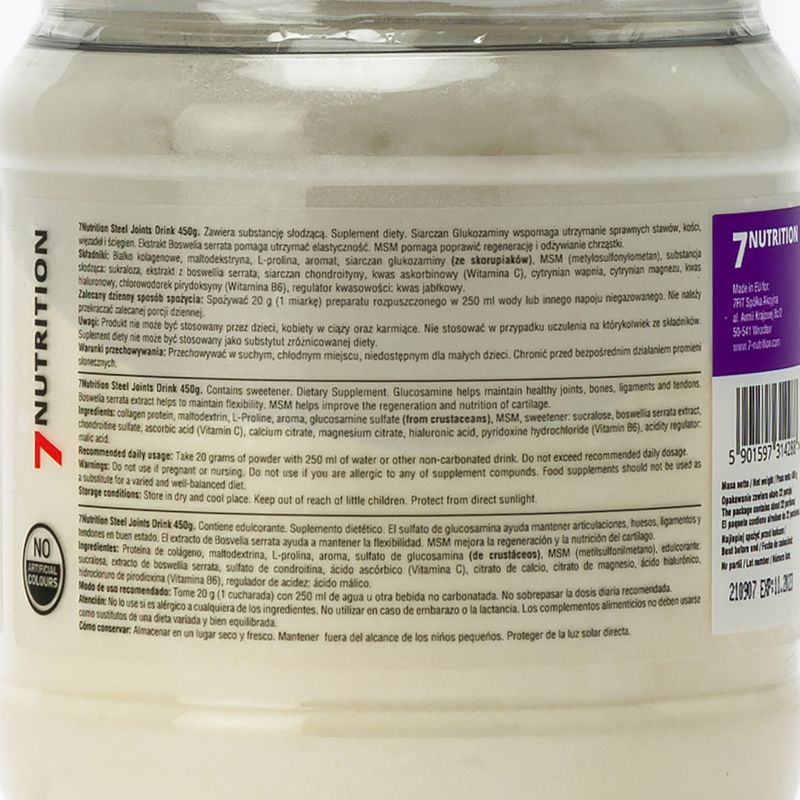 Steel Joints Drink 7Nutrition Gelenkregeneration 450g Zitrone 7Nu000394 2