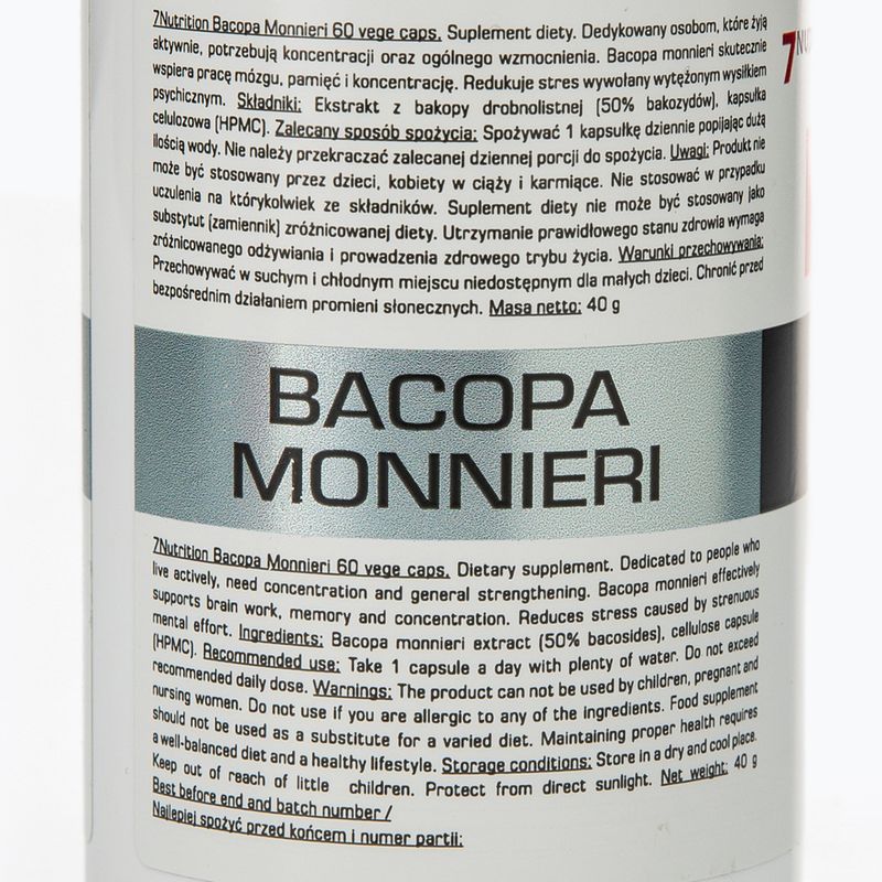 Bacopa Monnieri 7Nutrition 550mg Gedächtnis und Konzentration 60 Kapseln 7Nu000426 3
