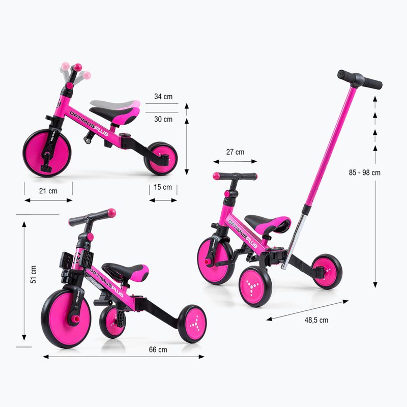 Milly Mally 4in1 Dreirad Optimus Plus rosa 14
