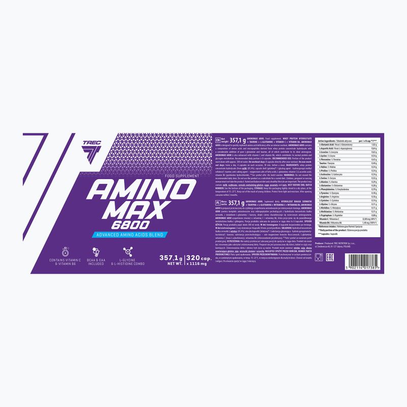 Amino Max Trec 6800 Aminosäuren 320 Kapseln TRE/021 3