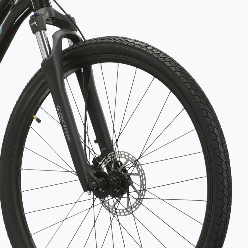 Crossbike Damen KROSS Evado 5.0 W Schwarz/Türkis/Glanz 5