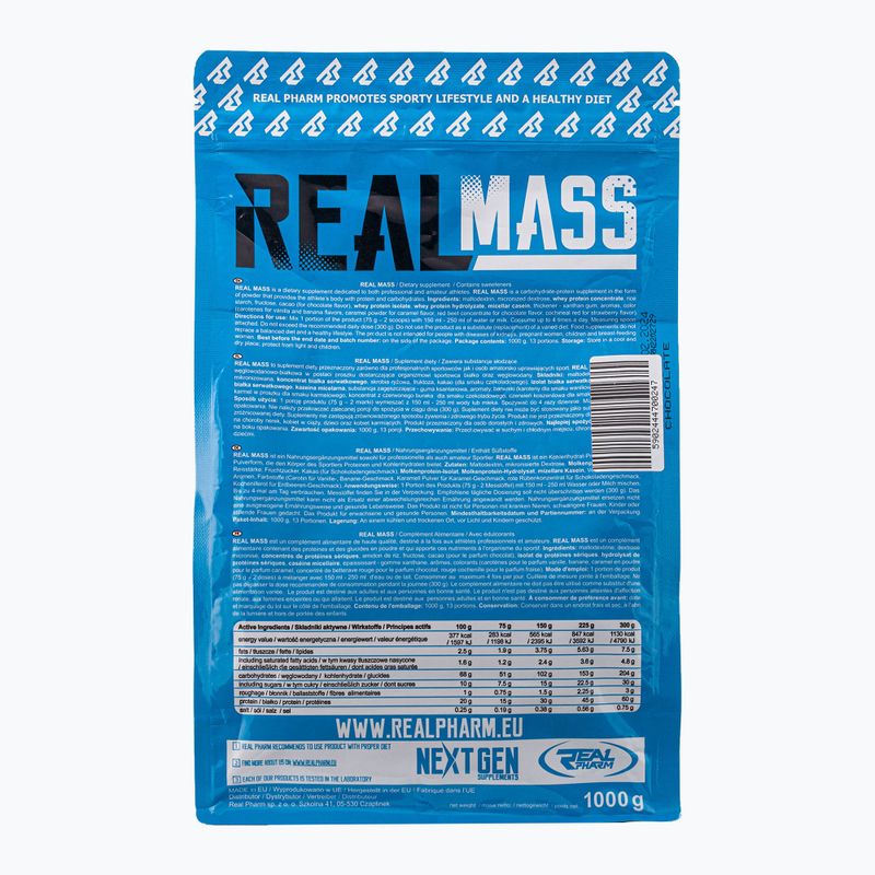 Real Pharm Gainer Real Mass 1kg Schokolade 700247 2