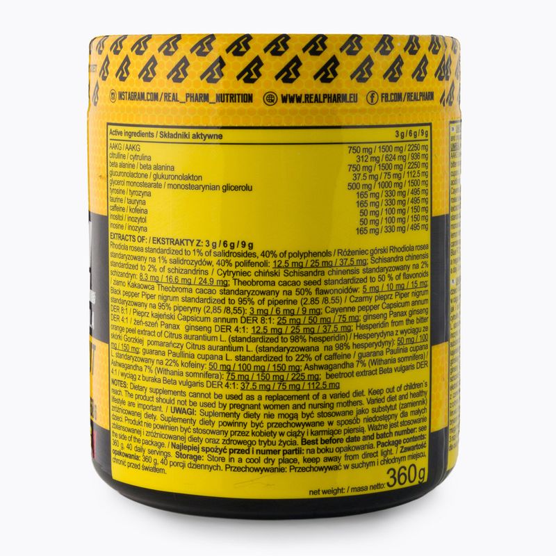 Real Pharm Pre-Workout Unreal 360g schwarze Johannisbeere-Zitrus 700957 3