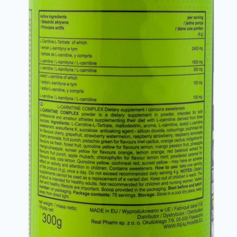 L-Carnitin-Komplex Real Pharm Fettverbrenner 300g Himbeere-Erdbeere 703767 2