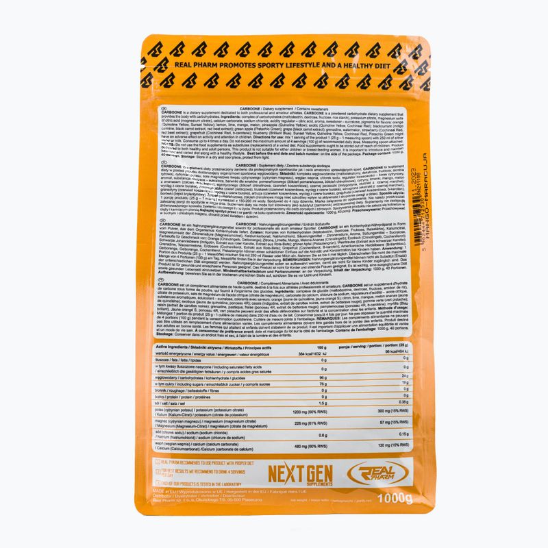 Carbo One Real Pharm Kohlenhydrate 1kg Mango-Maracuja 712530 2