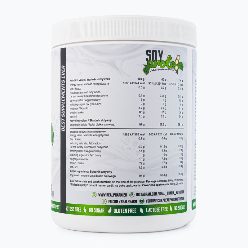 Real Pharm Soja-Protein 600g Schokolade 715340 2