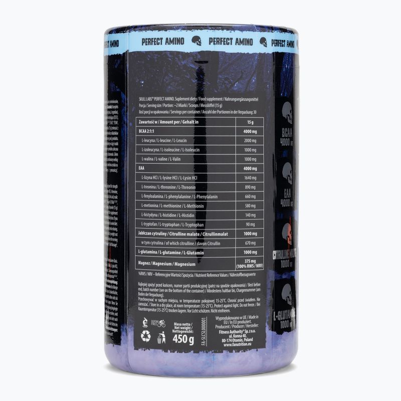 Aminosäuren Fitness Authority Skull Labs Perfect Amino 450 g Brombeere/Ananas 2