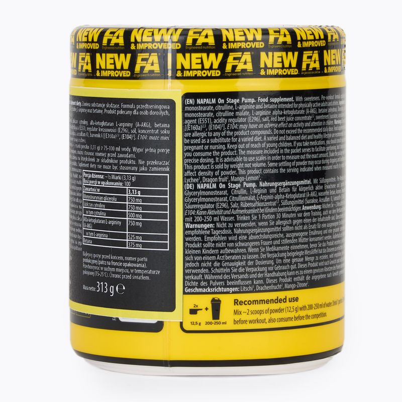 Fitness Authority Pre-Workout Napalm On Stage Pump 313 g Lychee 2