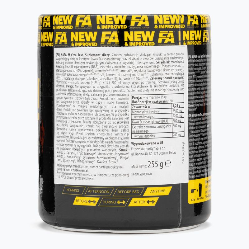 Fitness Authority Kreatin Napalm Crea Test 255 g Mango/Zitrone 2