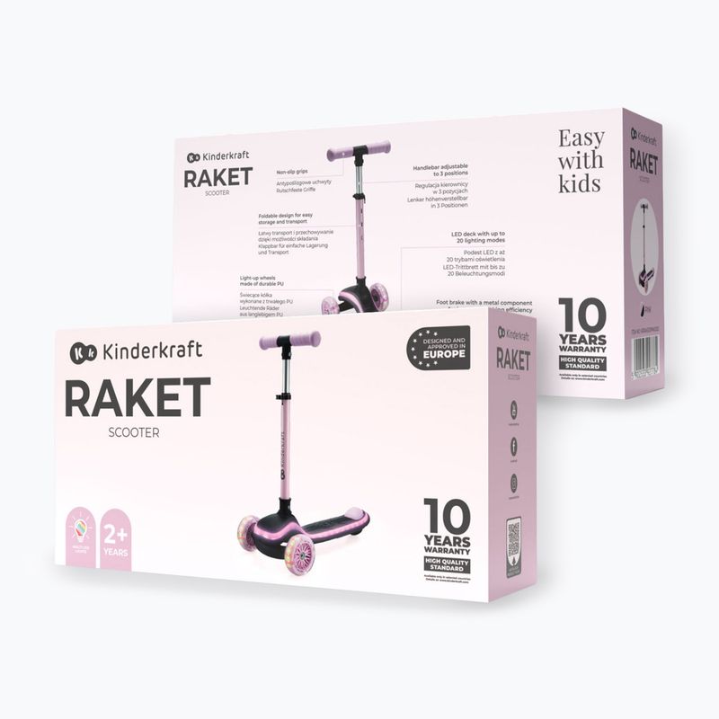 Dreirad-Roller Kinder Kinderkraft Raket pink 8