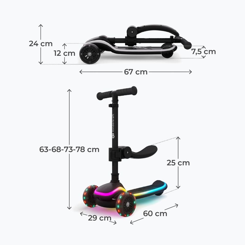 Dreirad-Roller Kinder Kinderkraft Raket Up black 2