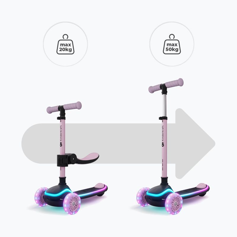 Dreirad-Roller Kinder Kinderkraft Raket Up pink 11