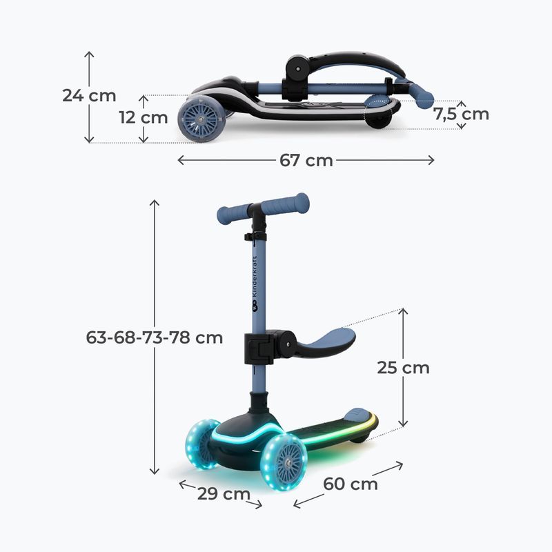 Kinder-Dreiradroller Kinderkraft Raket Up blue 2