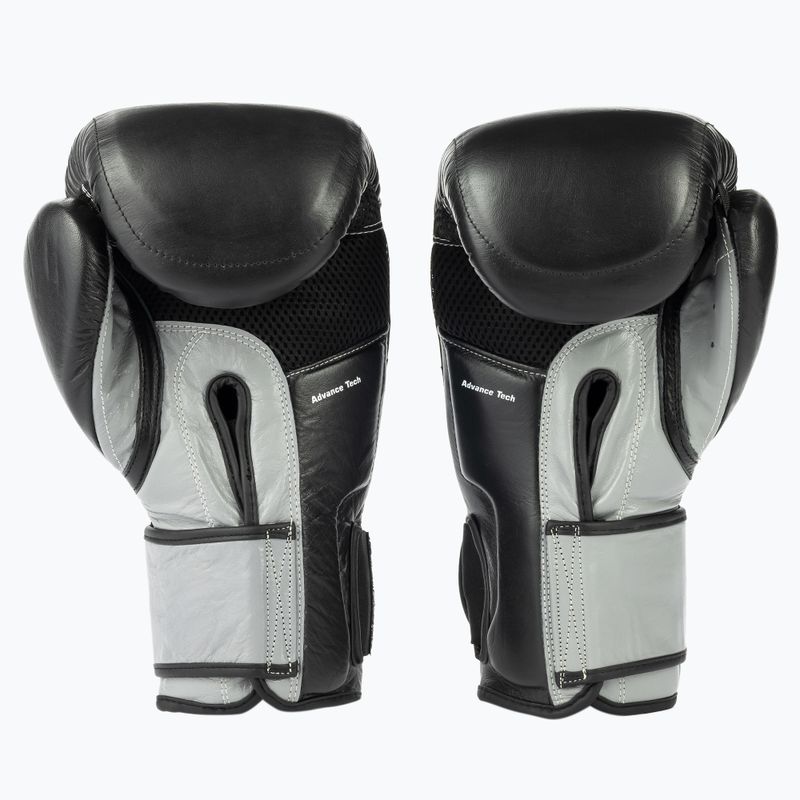 Bushido Muay Thai Naturleder Boxhandschuhe schwarz ARB-431sz-14oz 2